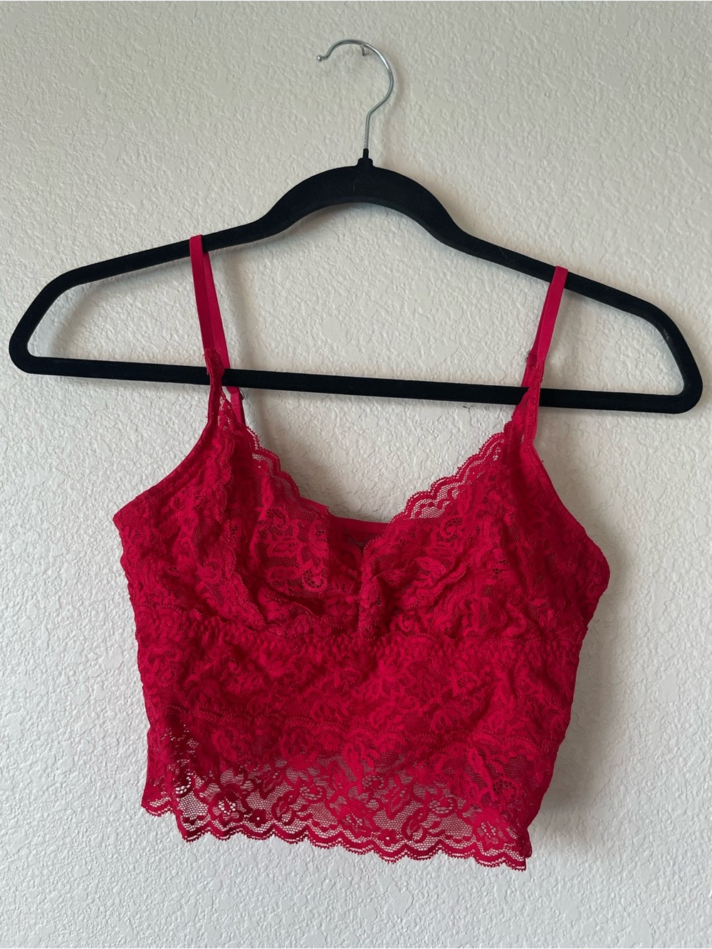 Gilly Hicks Red Lace Stretch Bralette Cami Medium